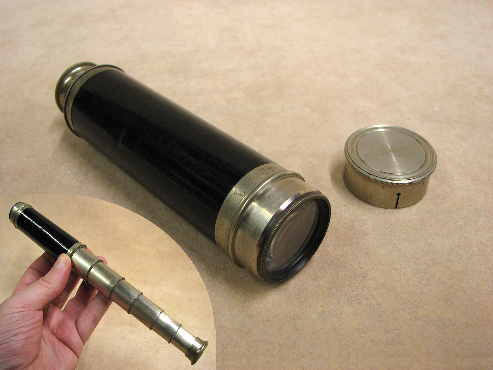 Mid 19th century King & Coombs six draw pocket telescope